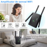 Amplificator Semnal Wi-Fi STARTRONIK® AC 1200Mbps Dual-Band 2.4GHz 5GHz Router Repetor Extender AP Modul Buton WPS Antene Putere Stabilitate Acoperire Mare Porturi Ethernet Conexiune Retea Internet - imagine 4