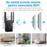Amplificator Semnal Wi-Fi STARTRONIK® AC 1200Mbps Dual-Band 2.4GHz 5GHz Router Repetor Extender AP Modul Buton WPS Antene Putere Stabilitate Acoperire Mare Porturi Ethernet Conexiune Retea Internet - imagine 5