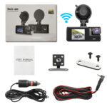 Camera de Bord Full HD 3 Lentile Panoramice Inregistrare Microfon Supraveghere Vehicul - imagine 5